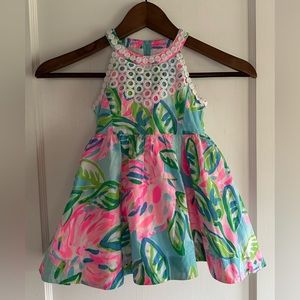 Lilly Pulitzer Little Kinley Dress Multi Totally Blossom 001521 Girls Size 2